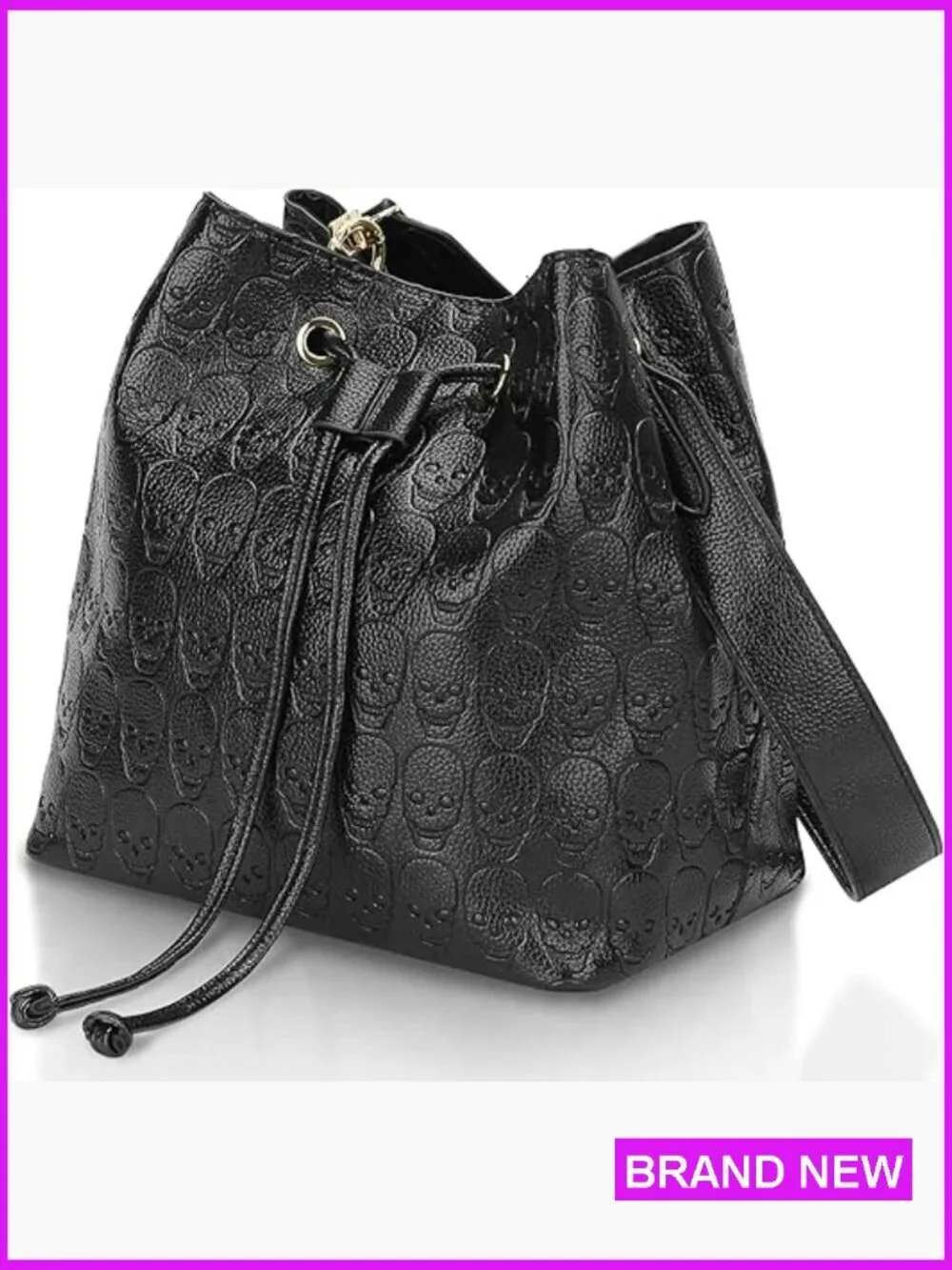 Gothic Skull Bucket Bag Hobo Tote Fashion Shoulder Bag Trending Y2K Style